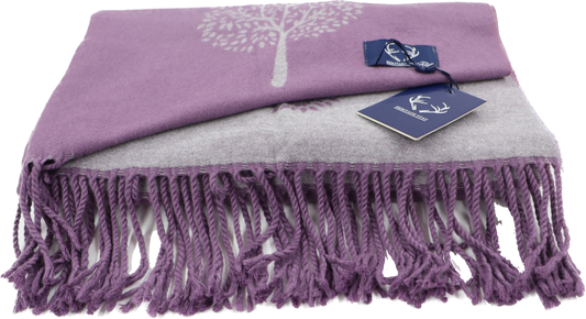 Supersoft Tree of Life Scarves (With Tassels): Light Beige