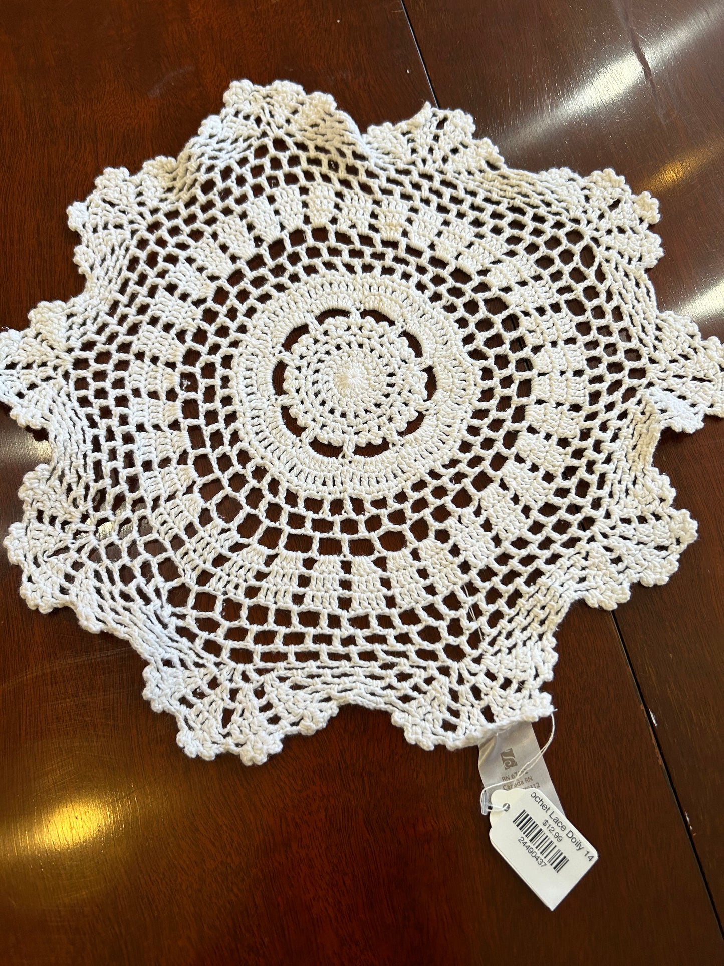 Crochet Lace Doily 14"