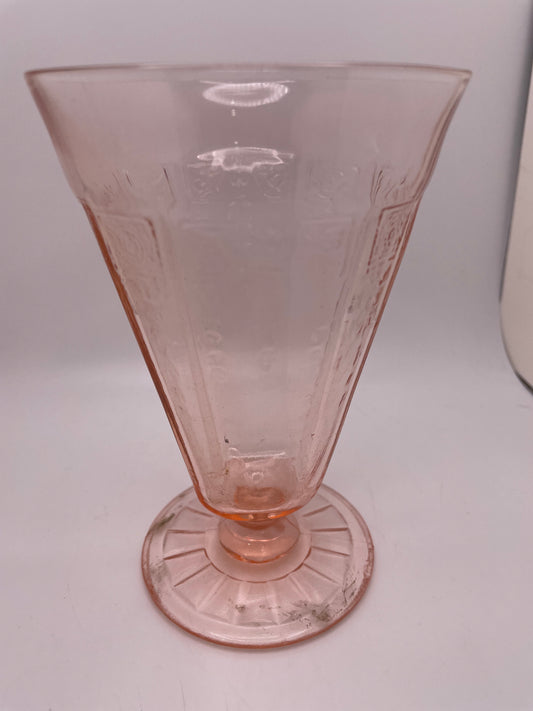 Pink Depression Glass Footed Goblet