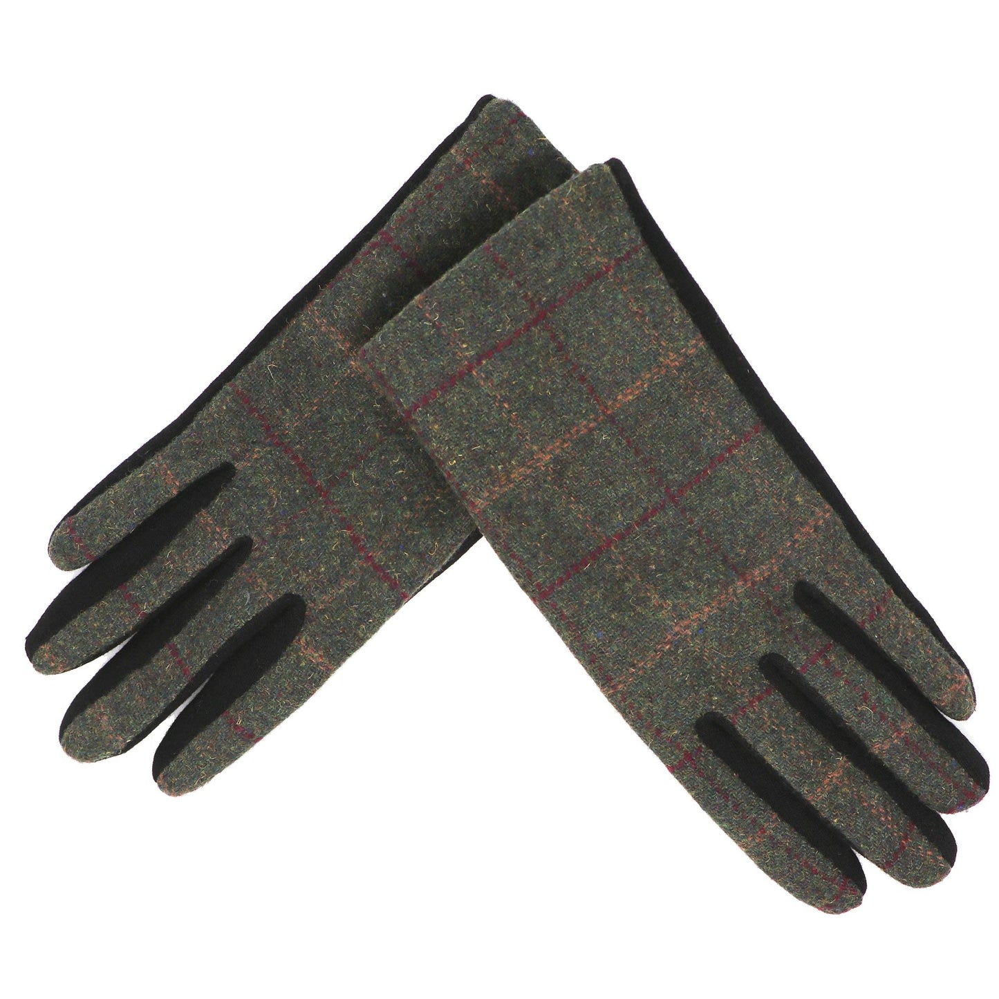 Gents Touchscreen Tweed Gloves: Black