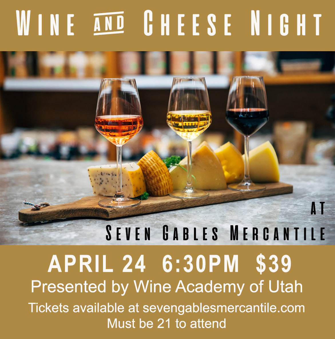 Wine & Cheese Tasting 4/24