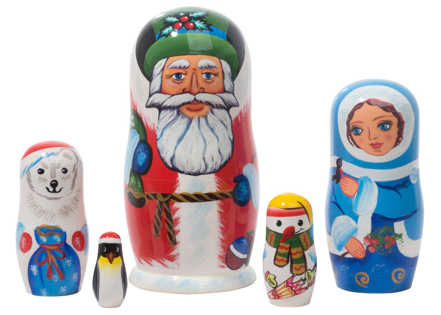 Polar Christmas Nesting Doll 5pc/5"