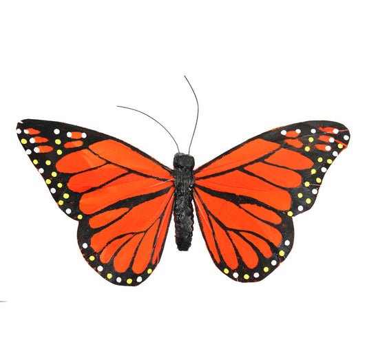 5.5" Orange/Black Feather Monarch Butterfly