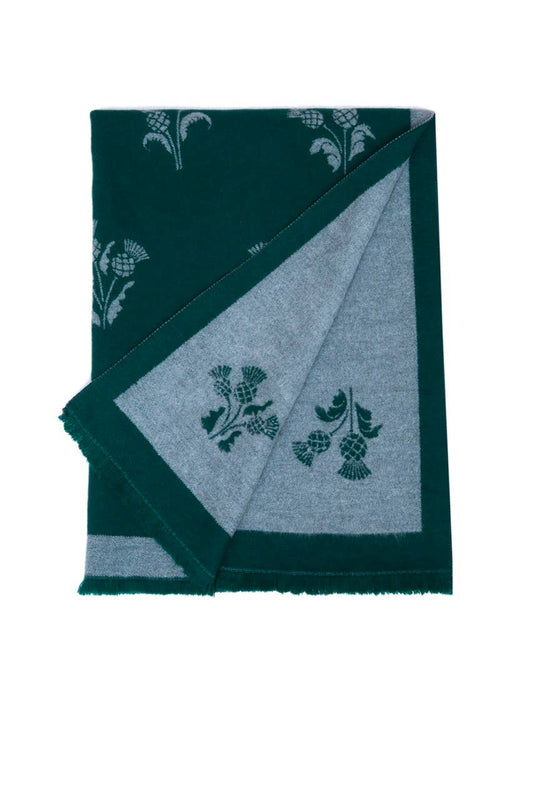 Supersoft Thistle Scarves: Green/Grey