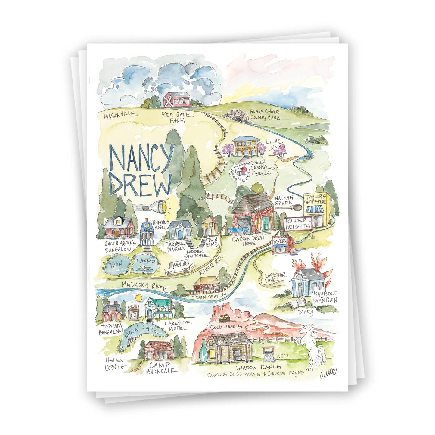 Nancy Drew Watercolor Sticker