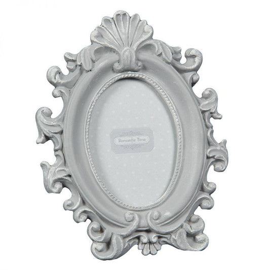 Grey Oval Picture Frame