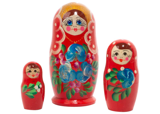 Classic Floral Nesting Doll 3pc./3"