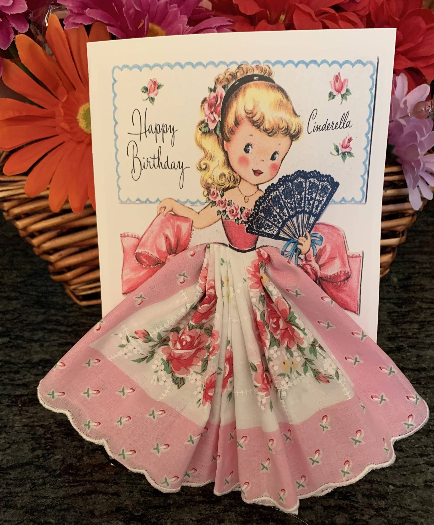 Cinderella/Birthday Nursery Rhyme Keepsake Hankie Cards