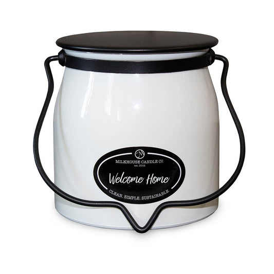 16 oz Butter Jar Soy Candle: Welcome Home, by Milkhouse